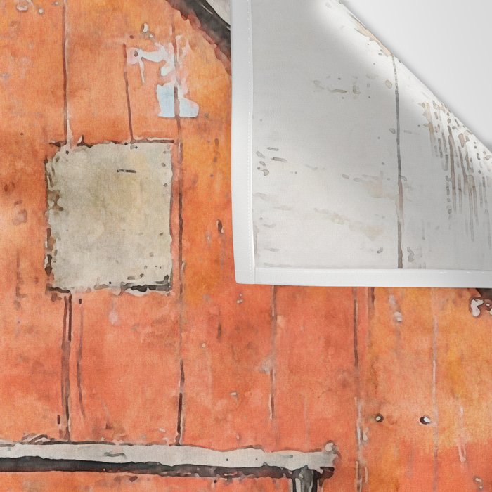 Two Cows and a Red Barn Watercolor Wall Tapestry Gallery Image 3
