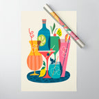 Mid Century Modern Cocktails Wrapping Paper Gallery Image 1