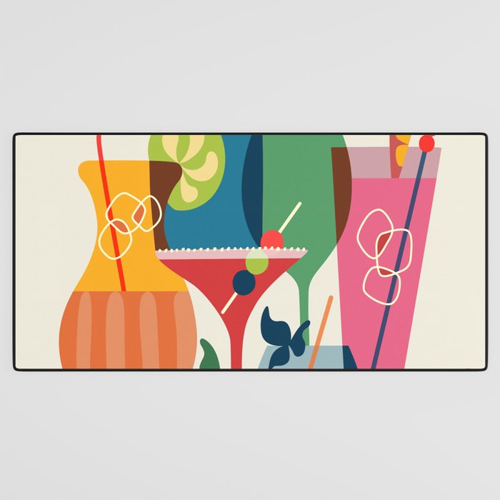 Mid Century Modern Cocktails Desk Mat Gallery Image 3