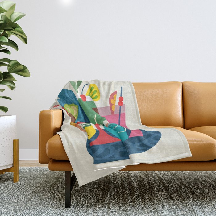 Mid Century Modern Cocktails Throw Blanket Gallery Image 1