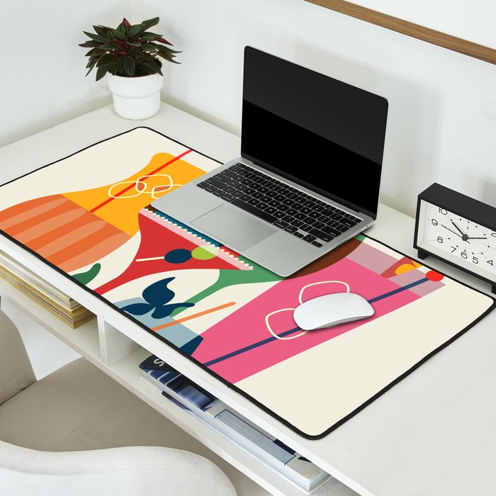 Mid Century Modern Cocktails Desk Mat Gallery Image 2