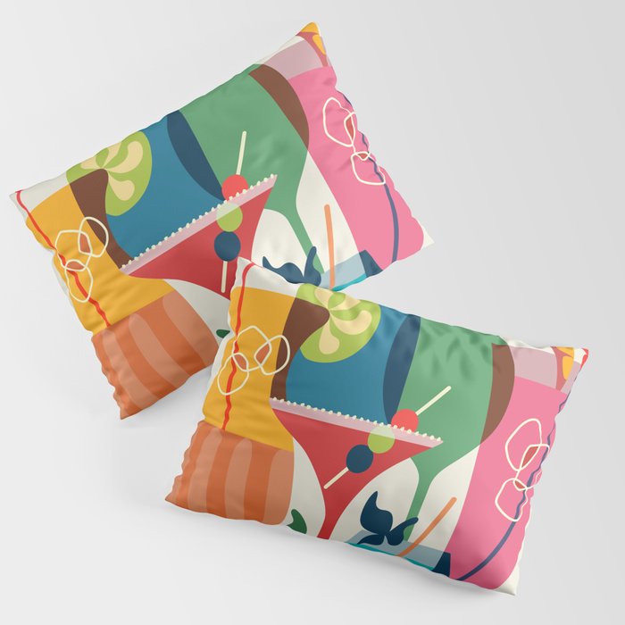 Mid Century Modern Cocktails Pillow Sham Gallery Image 3