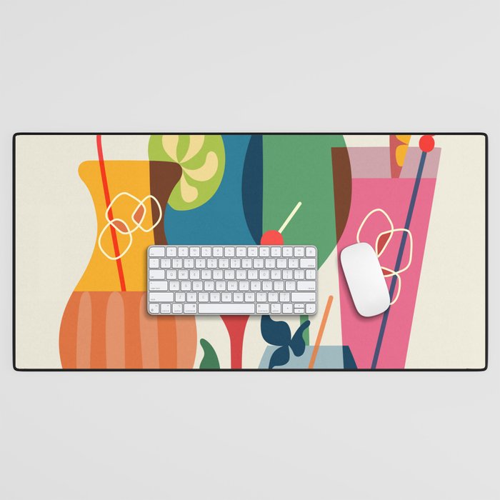 Mid Century Modern Cocktails Desk Mat Gallery Image 1