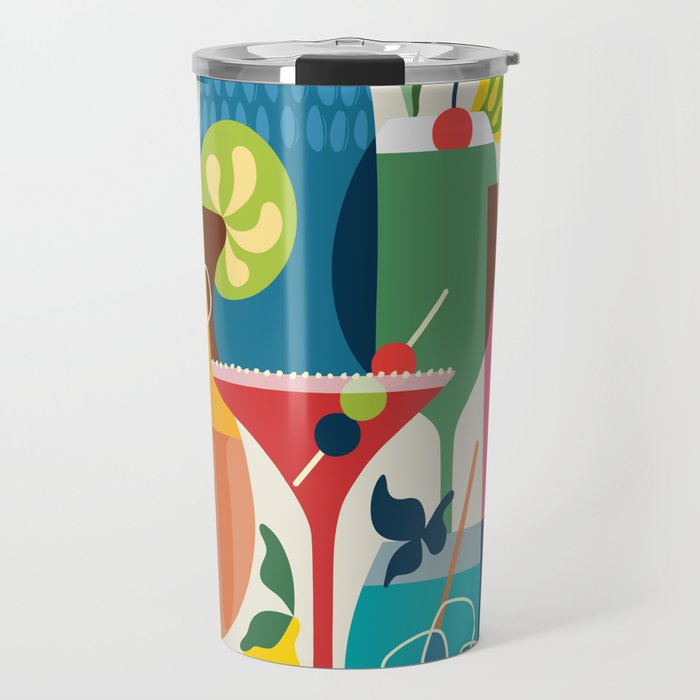 Mid Century Modern Cocktails Travel Mug Gallery Image 1
