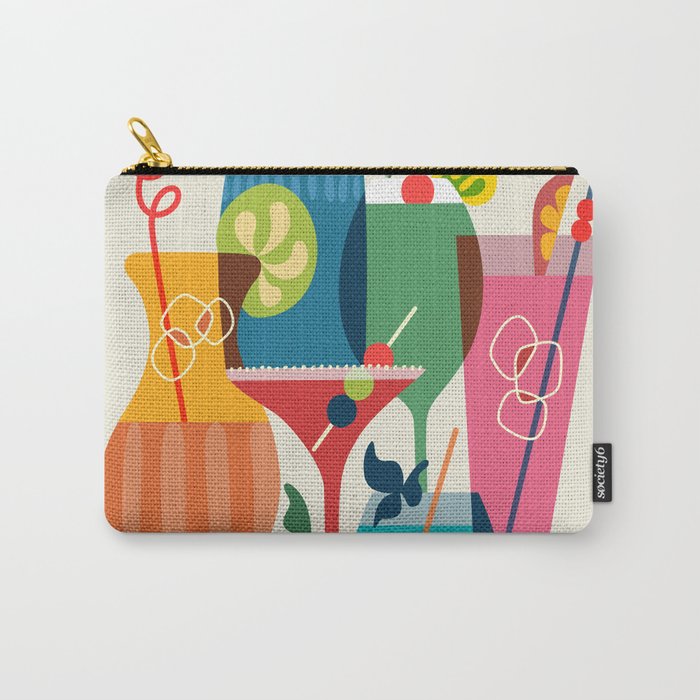 Mid Century Modern Cocktails Carry All Pouch Gallery Image 1