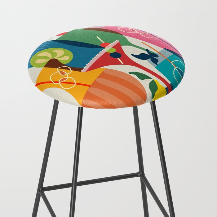 Mid Century Modern Cocktails Stool Gallery Image 2