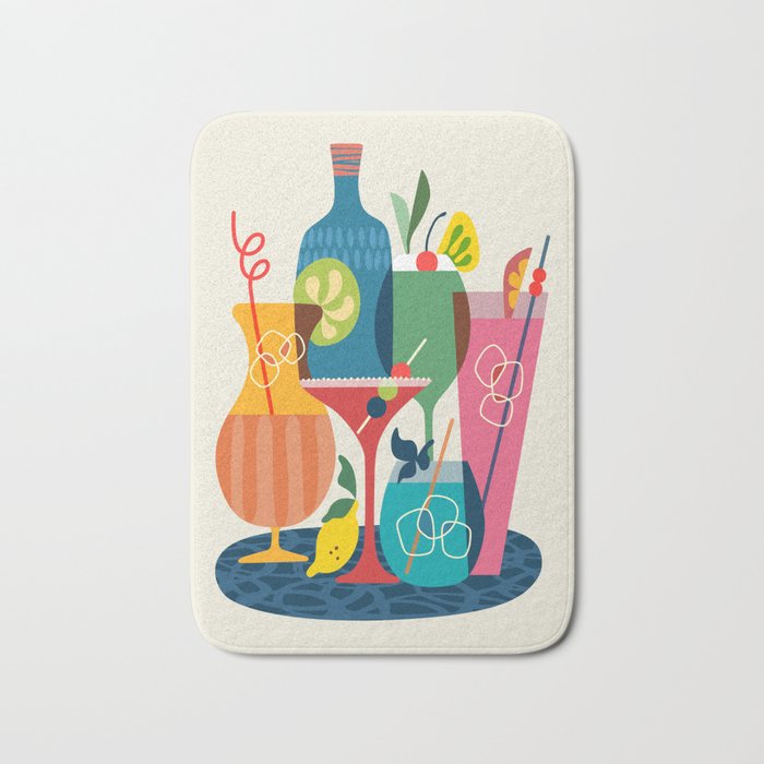 Mid Century Modern Cocktails Bath Mat Gallery Image 1
