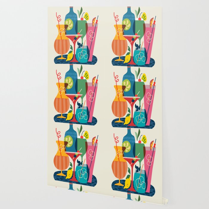 Mid Century Modern Cocktails Wallpaper Gallery Image 2