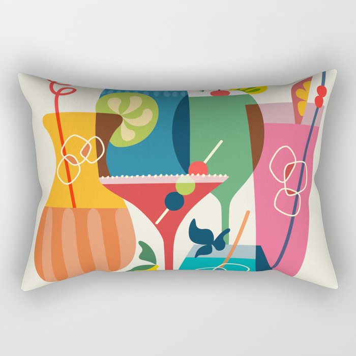 Mid Century Modern Cocktails Rectangular Pillow Gallery Image 1