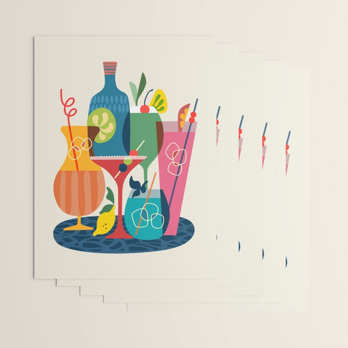 Mid Century Modern Cocktails Wrapping Paper Gallery Image 3