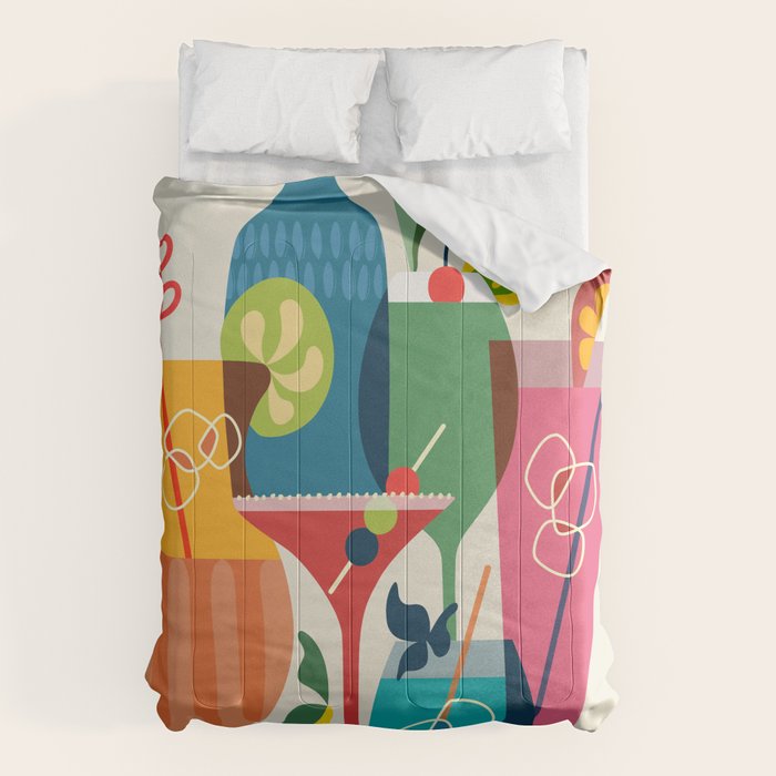Mid Century Modern Cocktails Comforter Gallery Image 1
