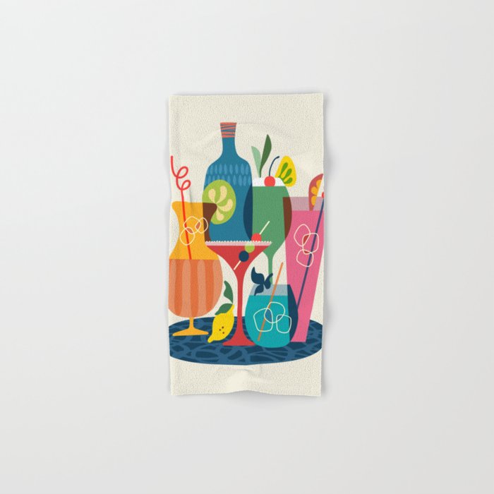 Mid Century Modern Cocktails Bath Towel Gallery Image 1