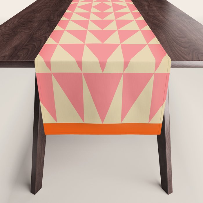 Bold Triangle Pattern in Pink and Orange Table Runner Gallery Image 1