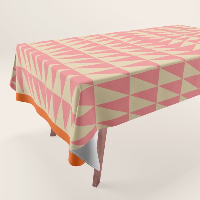 Bold Triangle Pattern in Pink and Orange Tablecloth Gallery Image 1