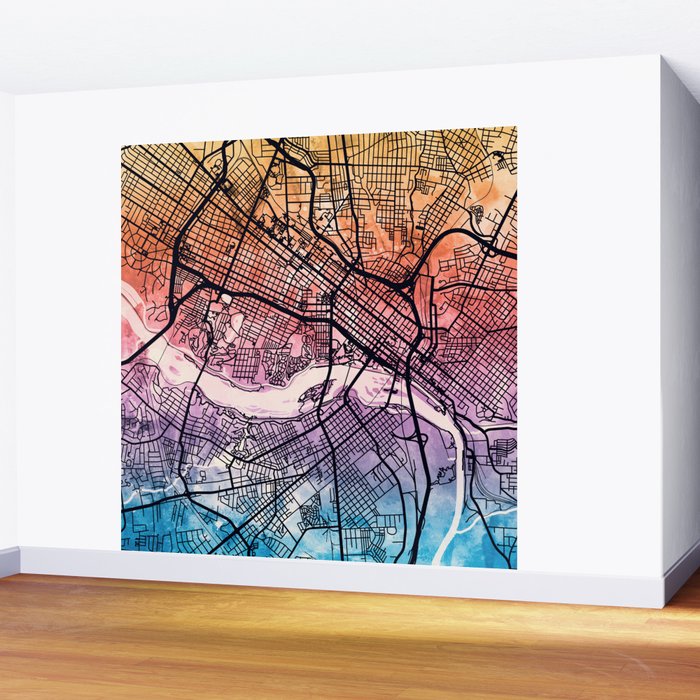 Richmond Virgina City Map Wall Mural Gallery Image 2