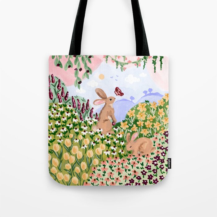 Spring Bunnies Tote Bag Gallery Image 1