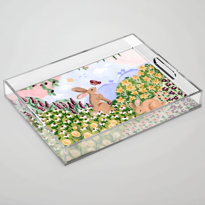 Spring Bunnies Acrylic Tray Gallery Image 1
