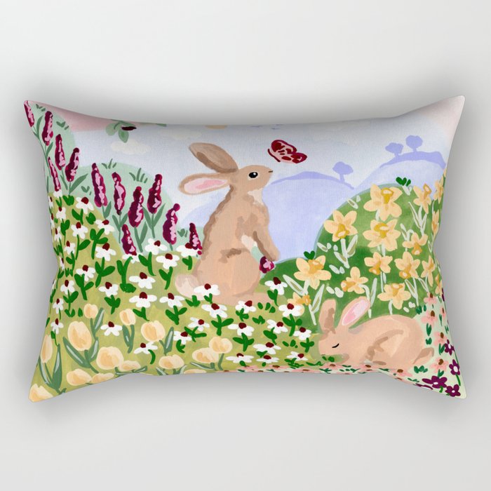 Spring Bunnies Rectangular Pillow Gallery Image 2