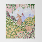 Spring Bunnies Throw Blanket Gallery Image 2