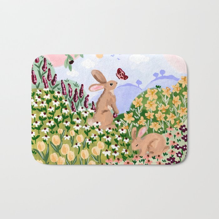Spring Bunnies Bath Mat Gallery Image 1