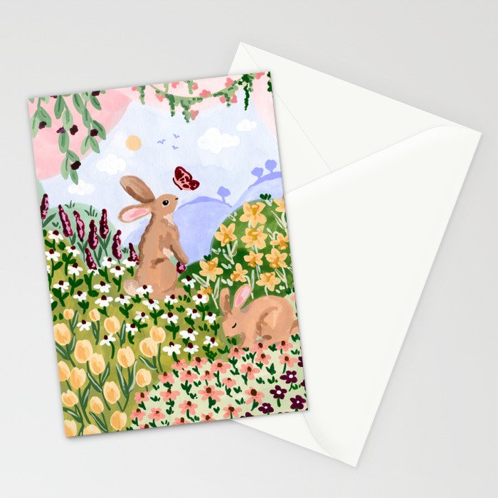 Spring Bunnies Stationery Card Gallery Image 2