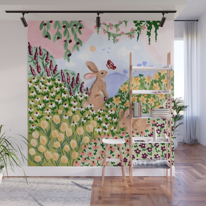 Spring Bunnies Wall Mural Gallery Image 1