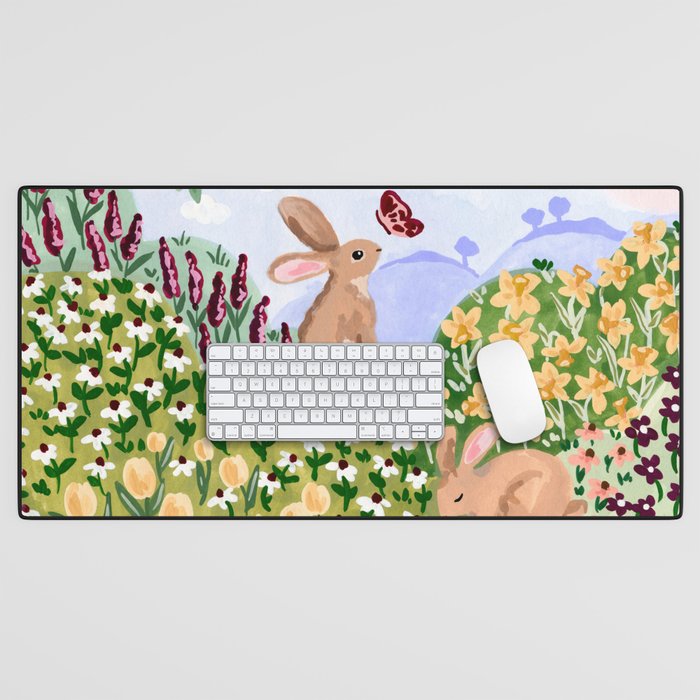 Spring Bunnies Desk Mat Gallery Image 1