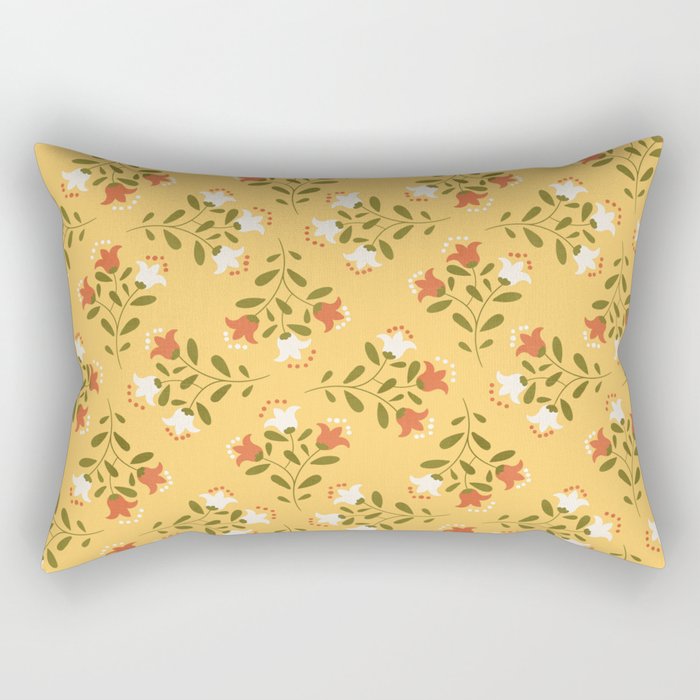 Spring Sunny Floral Pattern Rectangular Pillow Gallery Image 1
