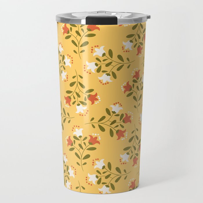 Spring Sunny Floral Pattern Travel Mug Gallery Image 1
