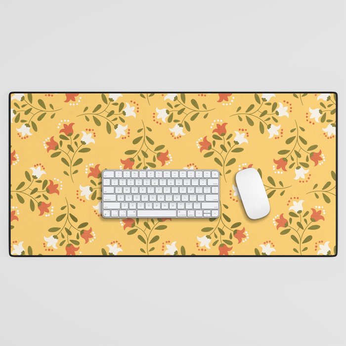 Spring Sunny Floral Pattern Desk Mat Gallery Image 1