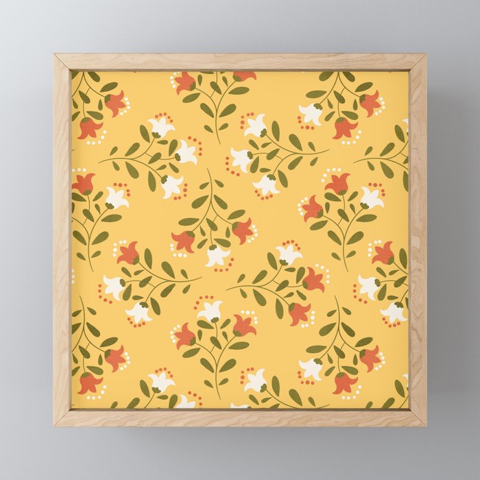 Spring Sunny Floral Pattern Mini Art Print Gallery Image 1