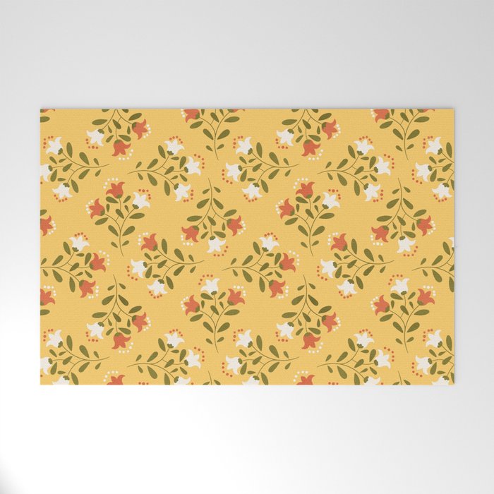 Spring Sunny Floral Pattern Welcome Mat Gallery Image 1