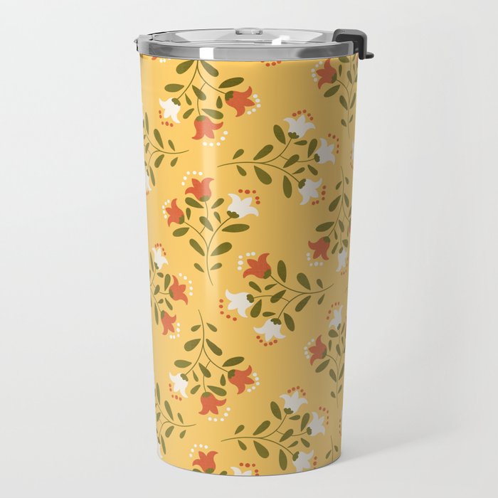 Spring Sunny Floral Pattern Travel Mug Gallery Image 2
