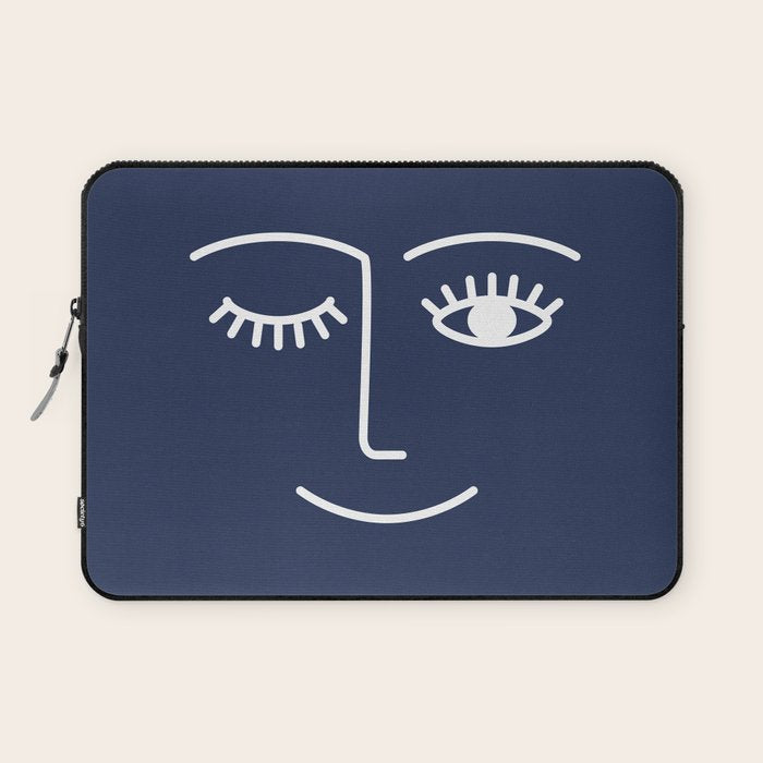 Wink (Navy) Laptop Sleeve Gallery Image 1