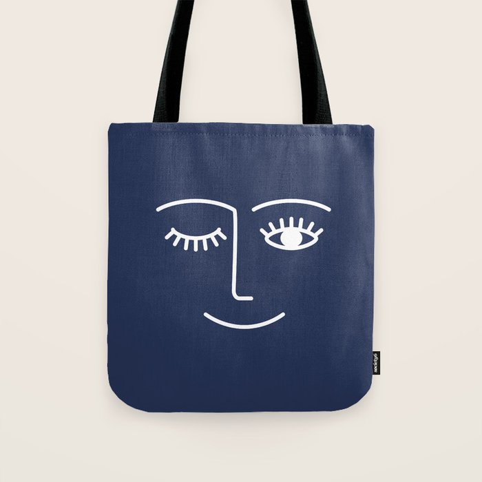 Wink (Navy) Tote Bag Gallery Image 1