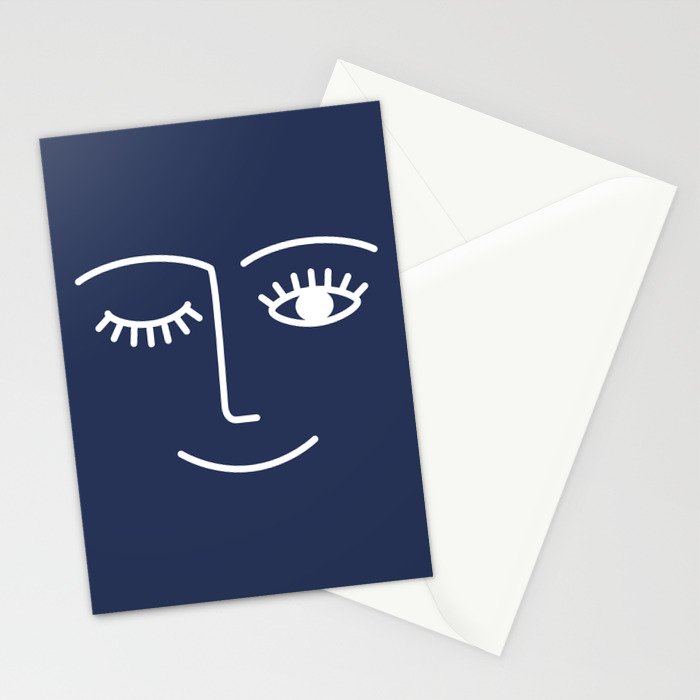 Wink (Navy) Stationery Card Gallery Image 2
