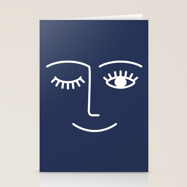 Wink (Navy) Stationery Card Gallery Image 2