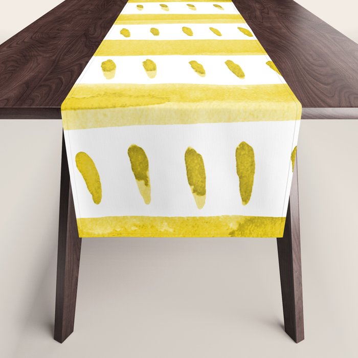 Watercolor lines - yellow Table Runner Gallery Image 1