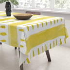 Watercolor lines - yellow Tablecloth Gallery Image 3