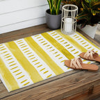 Watercolor lines - yellow Outdoor Rug Gallery Image 2