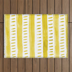 Watercolor lines - yellow Outdoor Rug Gallery Image 1