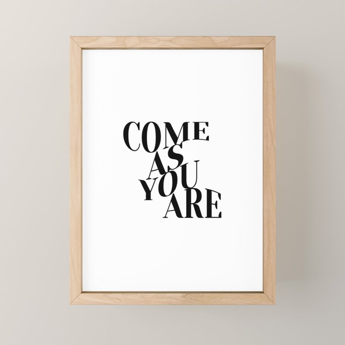 Come As You Are (Wavy - B&W) Mini Art Print Gallery Image 1