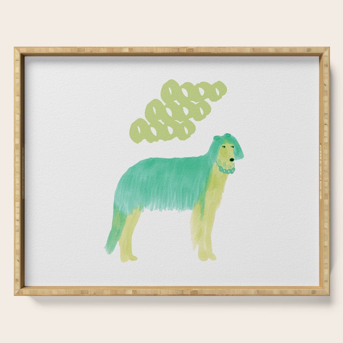 Stylish Dog - Green Serving Tray Gallery Image 1