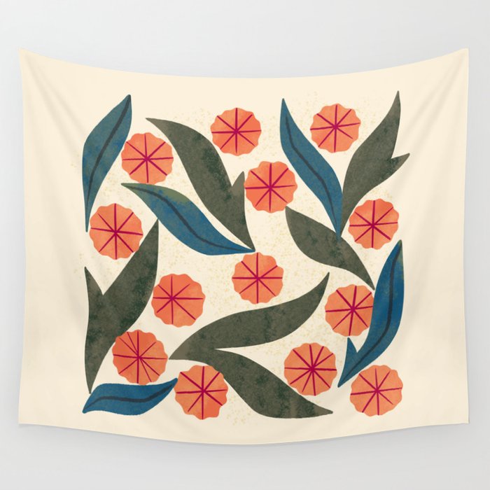 Ruby Floral Wall Tapestry Gallery Image 4