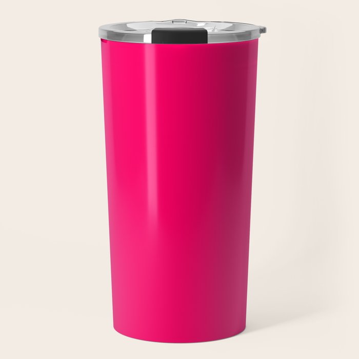 Bright Fluorescent Pink Neon Travel Mug Gallery Image 1
