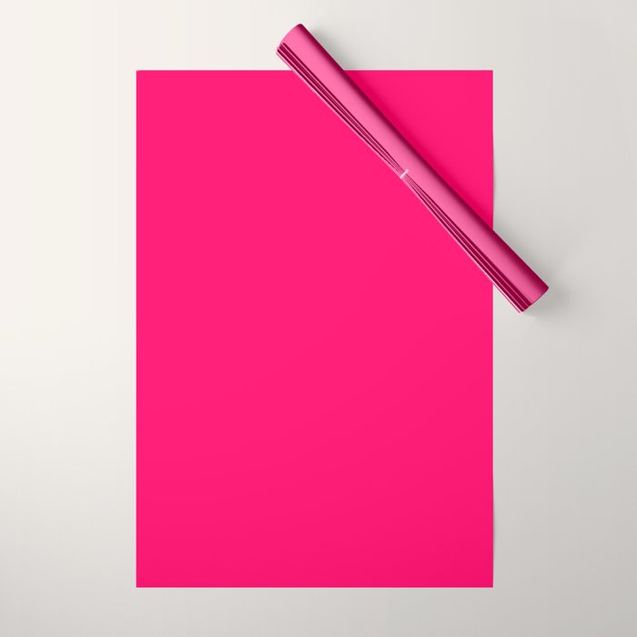 Bright Fluorescent Pink Neon Wrapping Paper Gallery Image 1