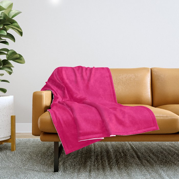 Bright Fluorescent Pink Neon Throw Blanket Gallery Image 1