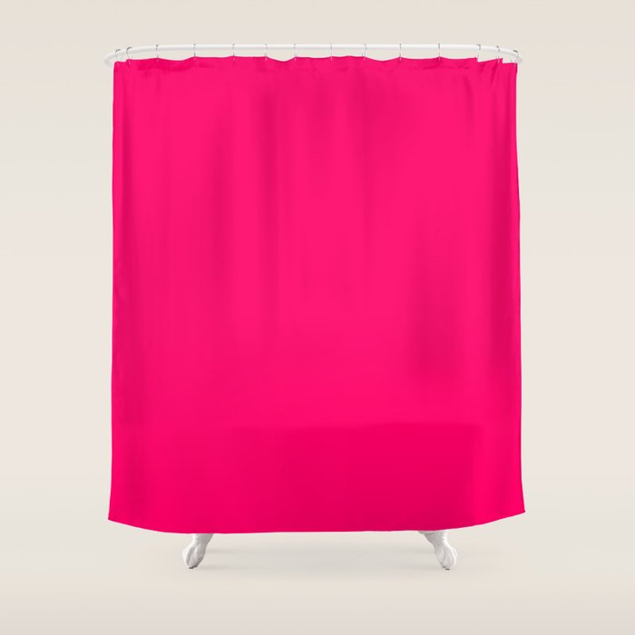 Bright Fluorescent Pink Neon Shower Curtain Gallery Image 1