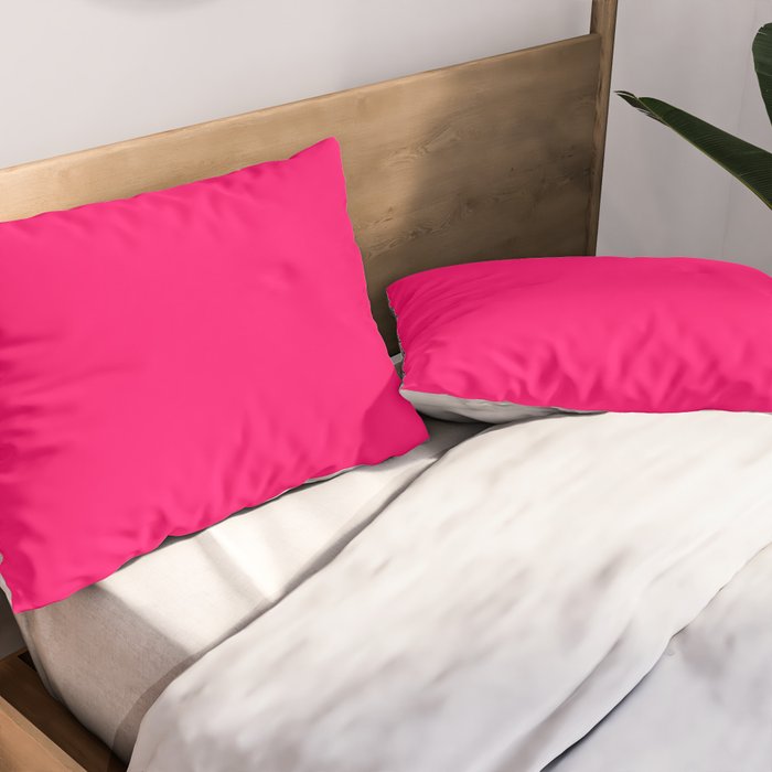 Bright Fluorescent Pink Neon Pillow Sham Gallery Image 2