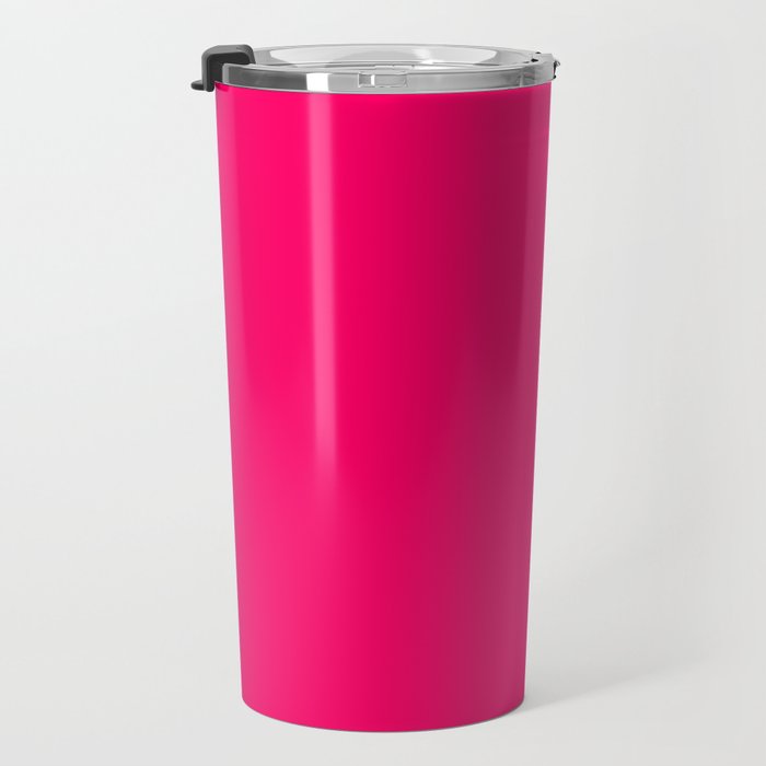 Bright Fluorescent Pink Neon Travel Mug Gallery Image 3